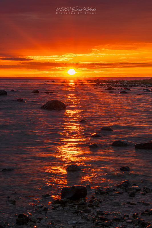 Sunrise over Grand Traverse Bay from Leelanau State Park (Portrait Orientation)