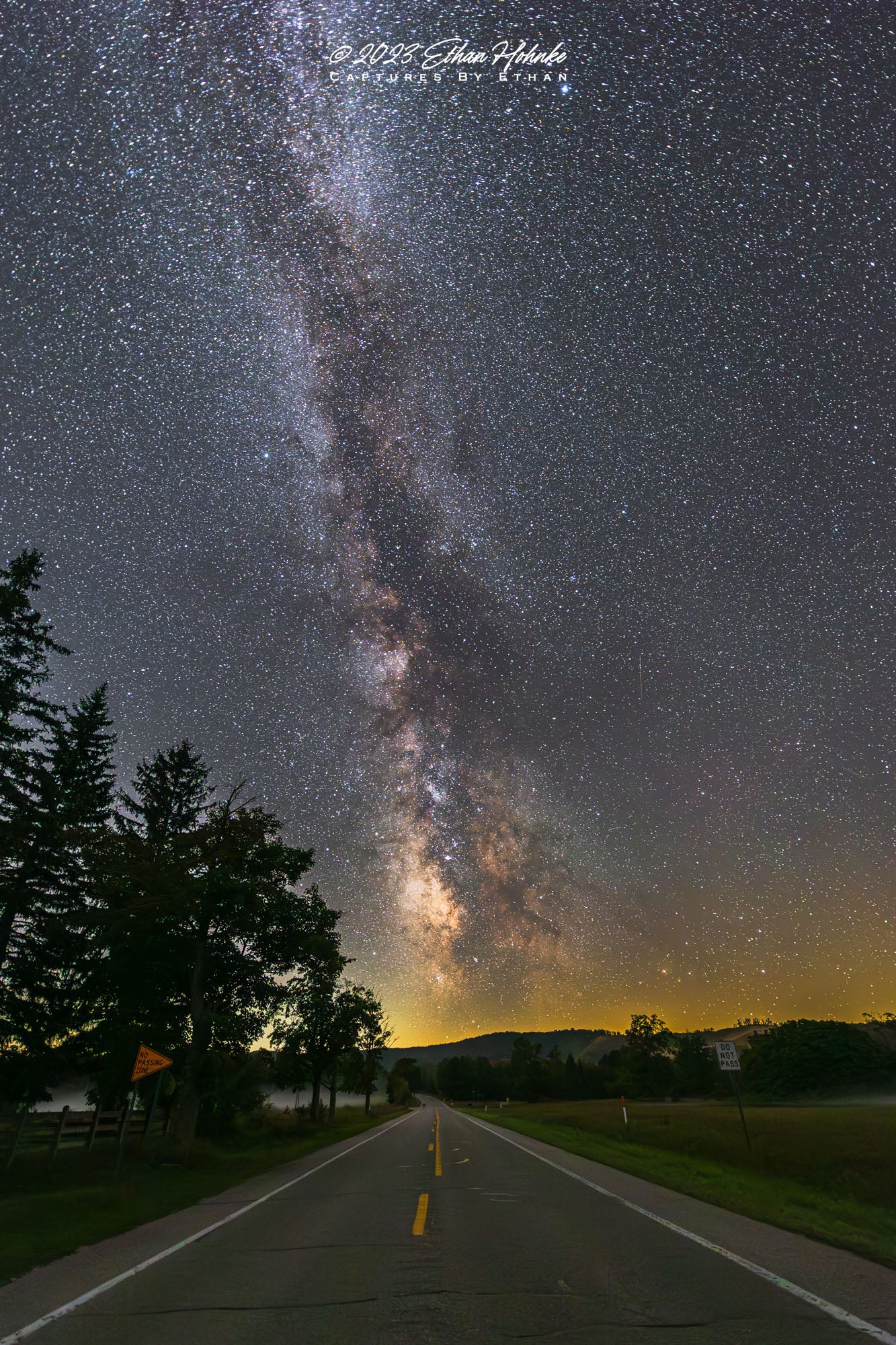 Milky Way over Dune Highway, Sleeping Bear Dunes (Portrait Orientation) - Print