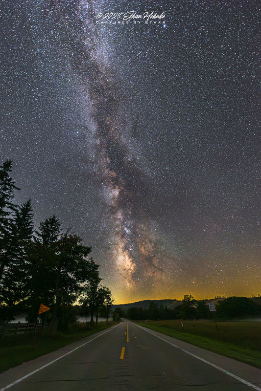 Milky Way over Dune Highway, Sleeping Bear Dunes (Portrait Orientation) - Print