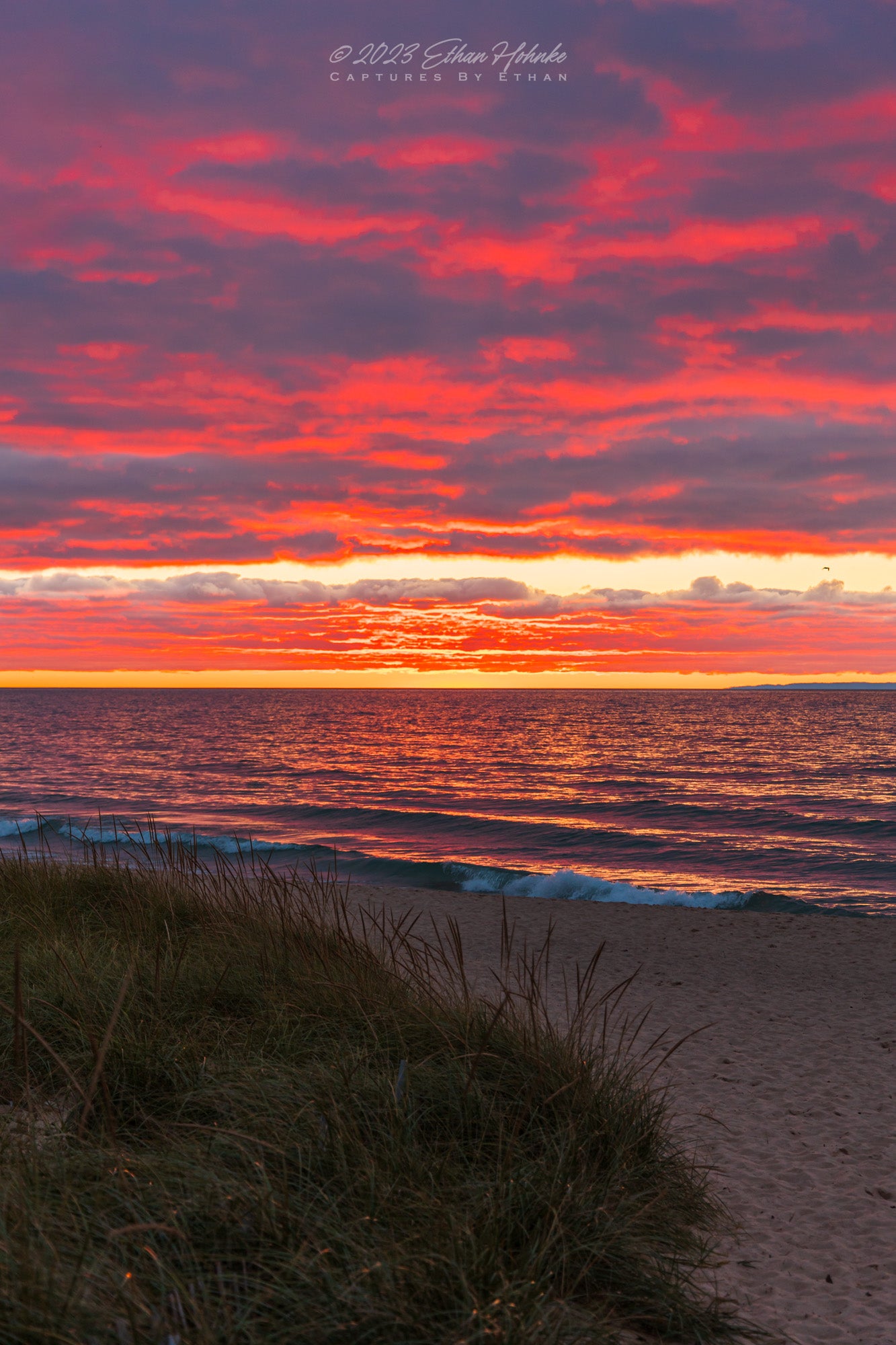 Banger Sunset from Van's Beach from Leland (Portrait Orientation) - Print