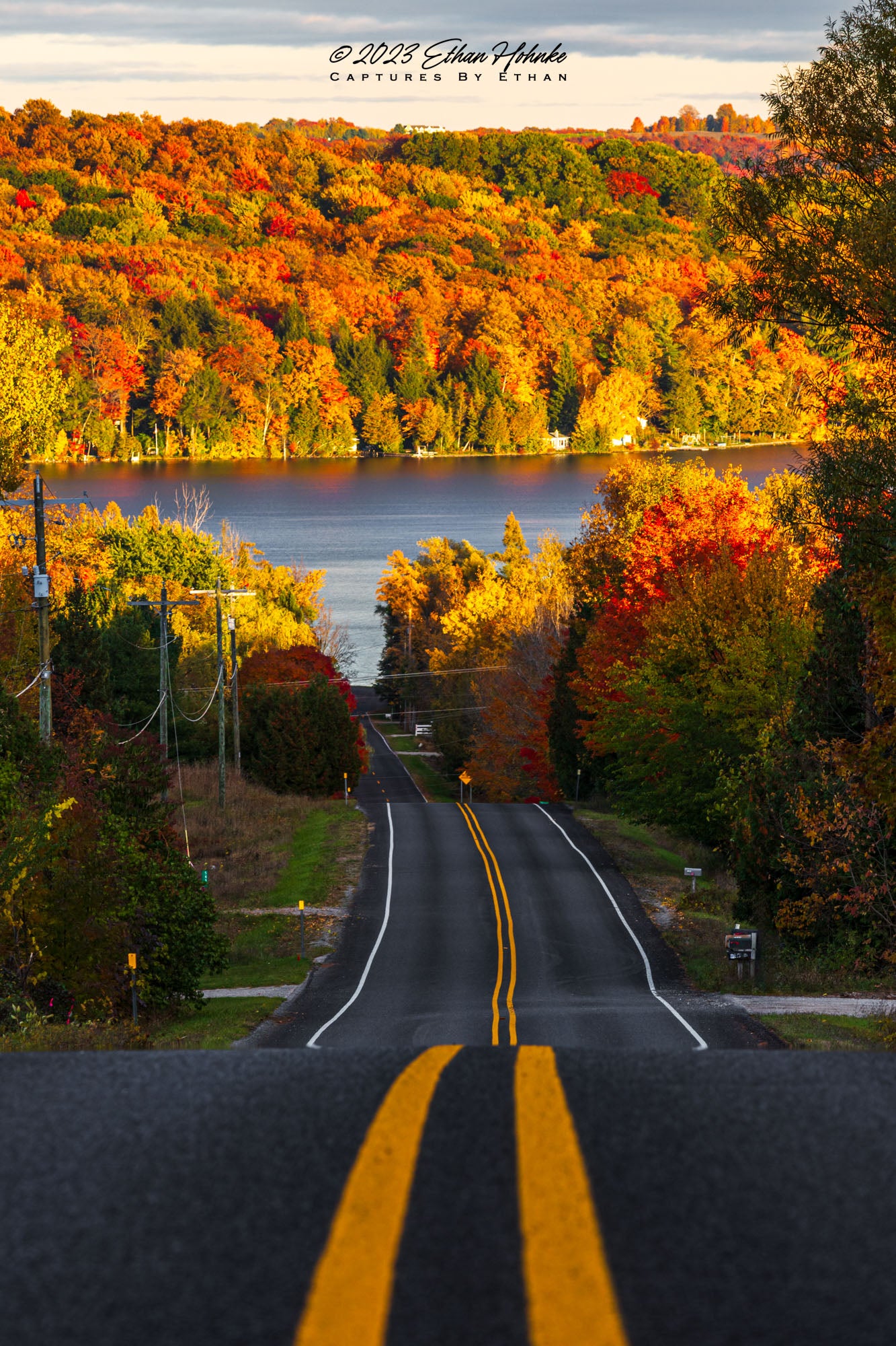 Color Tour in Leelanau, Hohnke Road Fall Color (Portrait Orientation) - Print