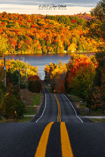 Color Tour in Leelanau, Hohnke Road Fall Color (Portrait Orientation) - Print