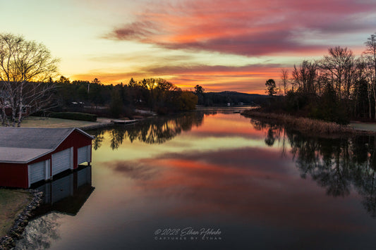 Reflective Sunrise over Lake Leelanau Narrows