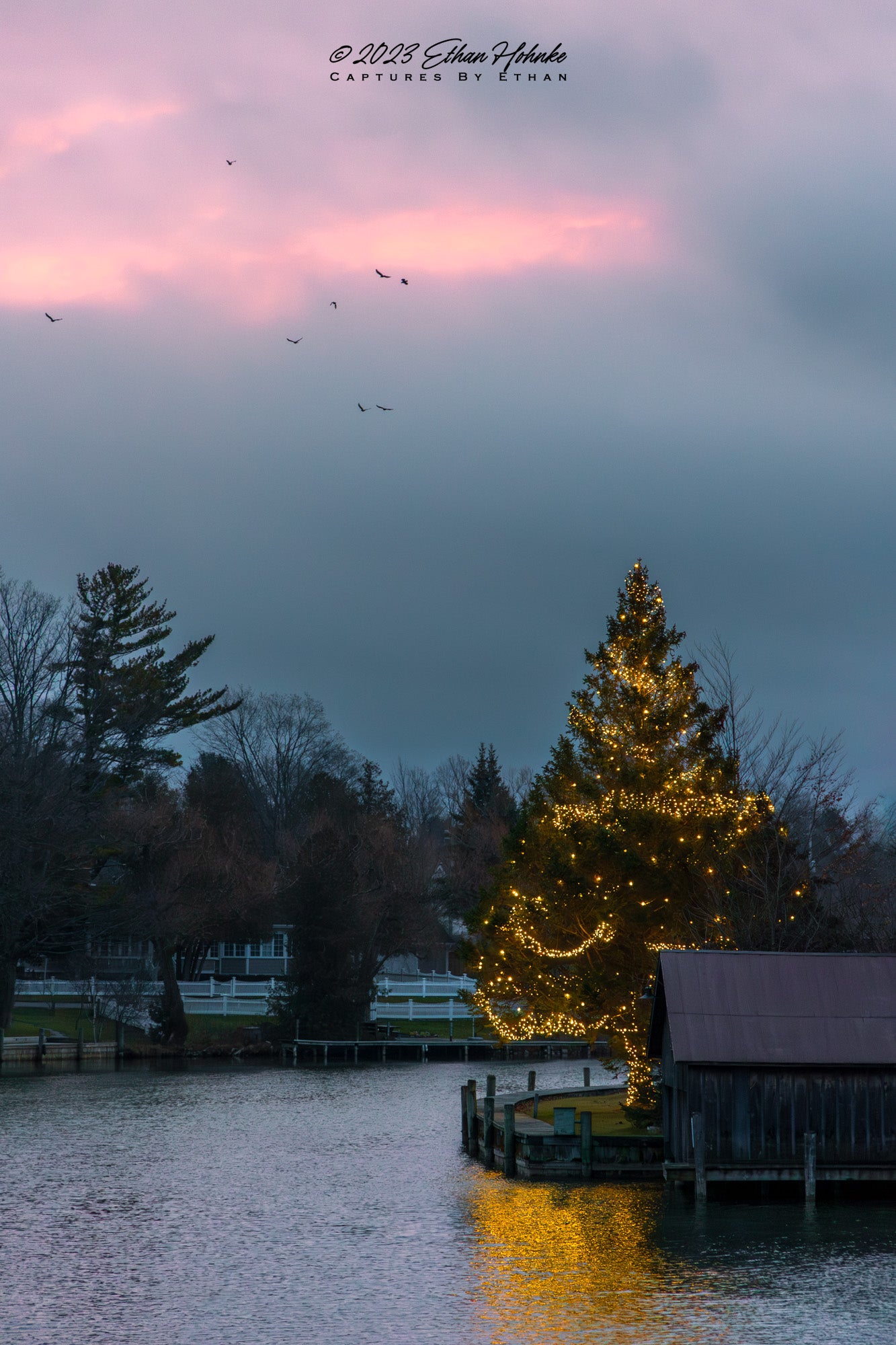 Christmas Sunrise over the Leland River 2023 - Print