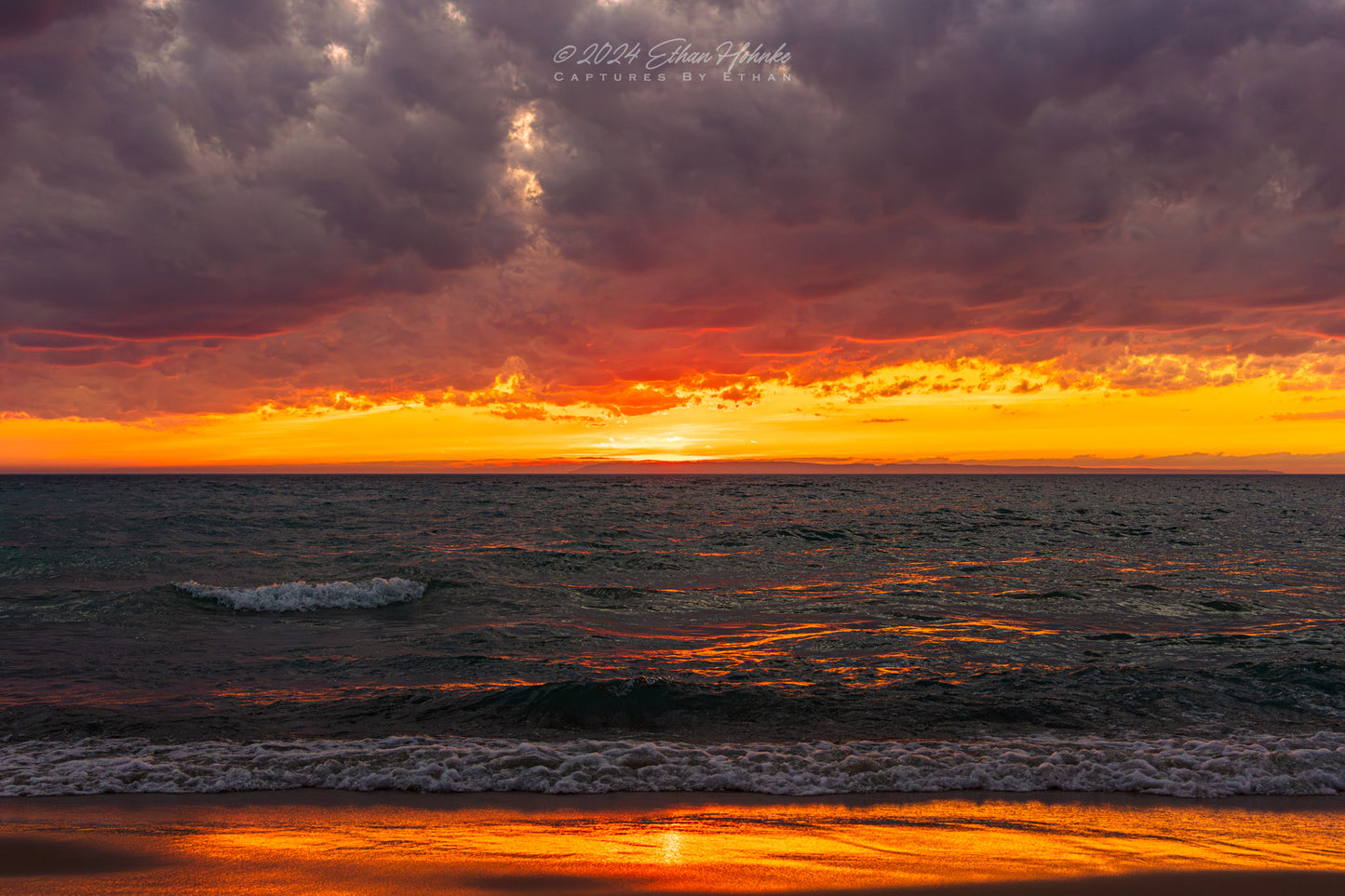 Sunset Afterglow over Lake Michigan from Port Oneida- Print