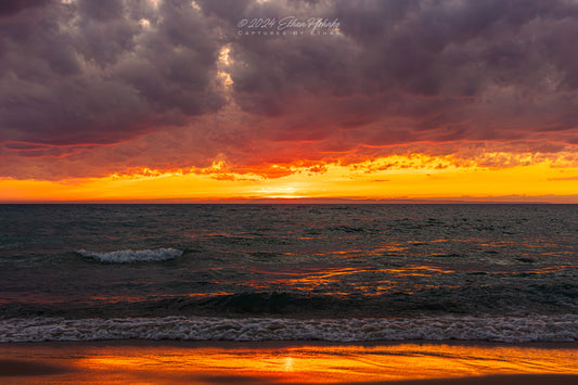 Sunset Afterglow over Lake Michigan from Port Oneida- Print
