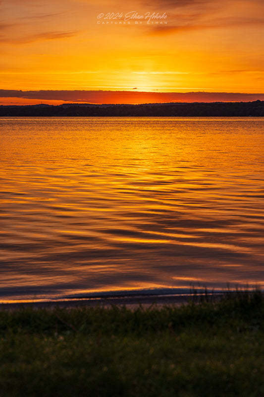 Incredible Sunrise over Lake Leelanau (Portrait Orientation) - Print