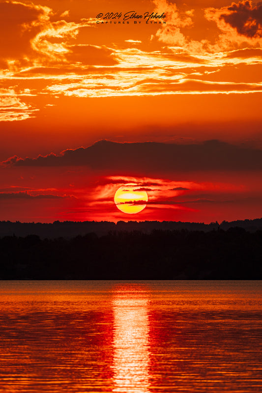 Summer Solstice Sunrise over Lake Leelanau (Portrait Orientation)