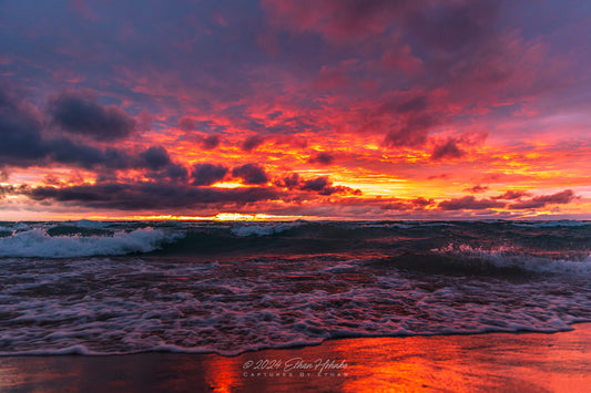 Lake Michigan Lava Sunset from Leland