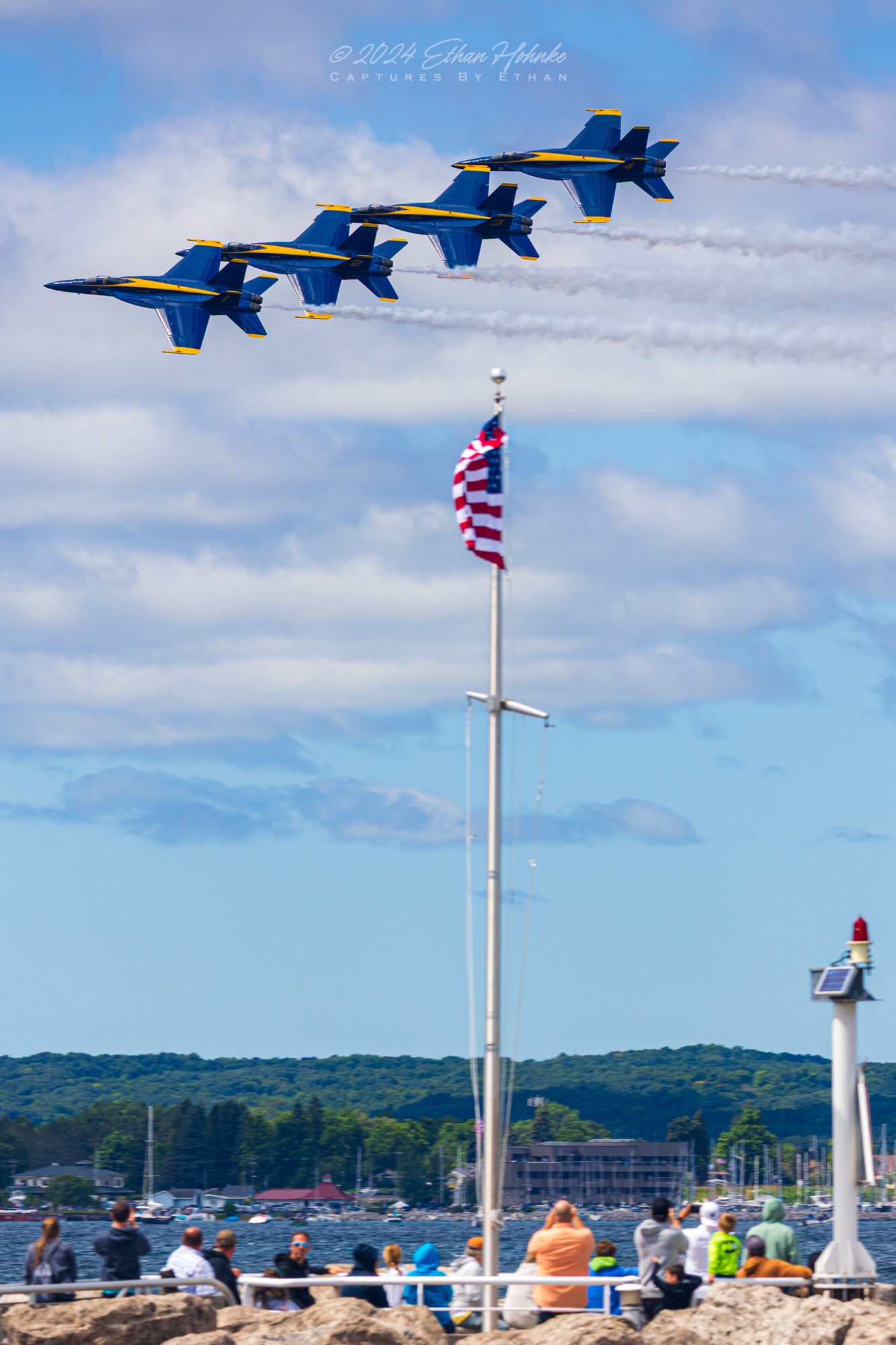Blue Angels American Flag Flyover (Portrait Orientation) - Print
