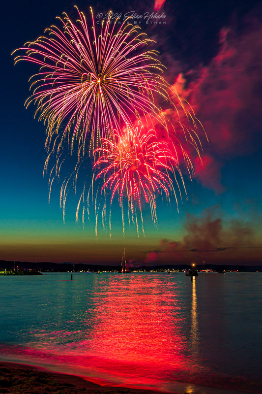 Traverse City Cherry Festival 2024 Finale Fireworks I (Portrait Orientation) - Print