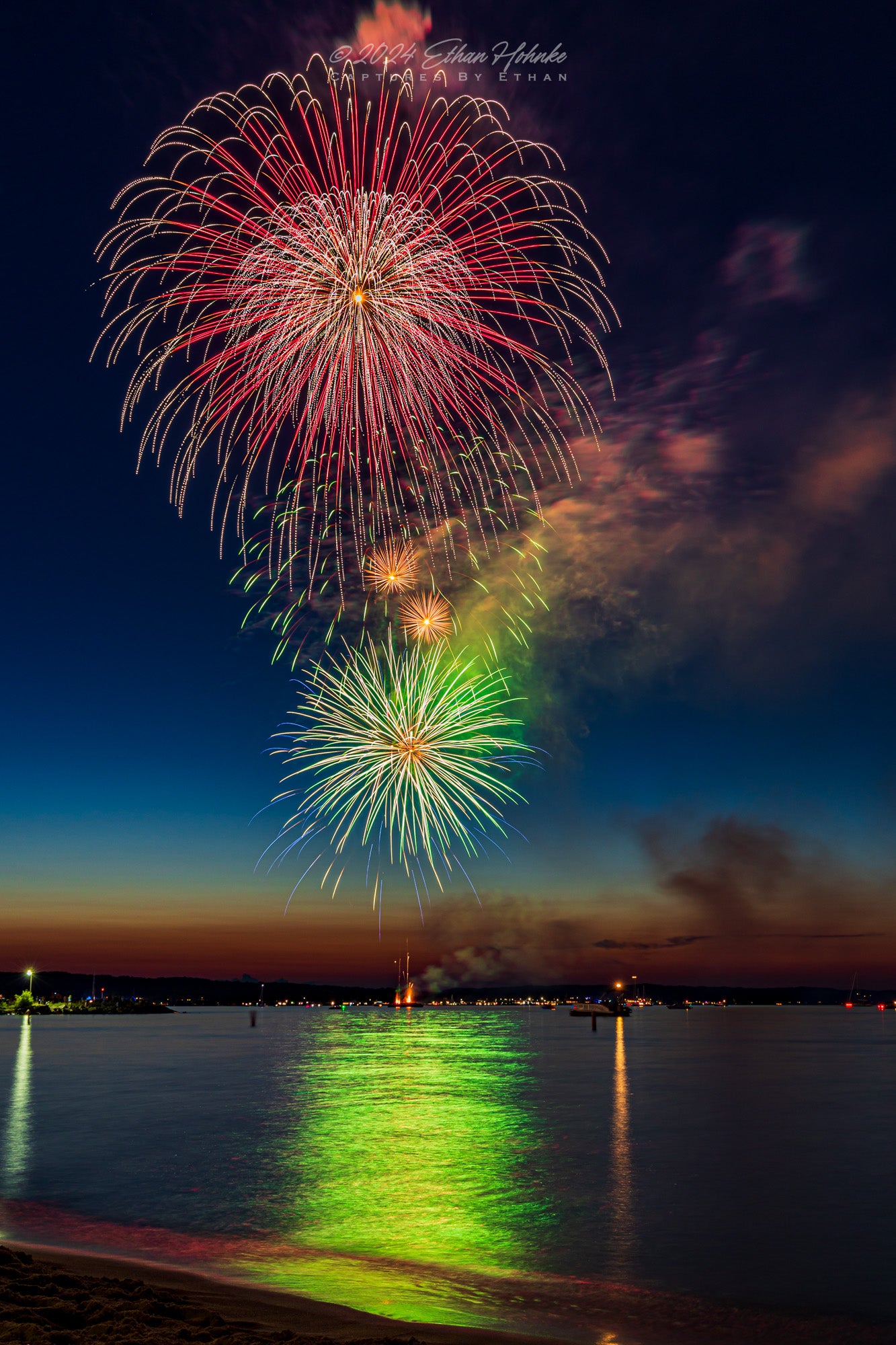 Traverse City Cherry Festival 2024 Finale Fireworks III (Portrait Orientation) - Print