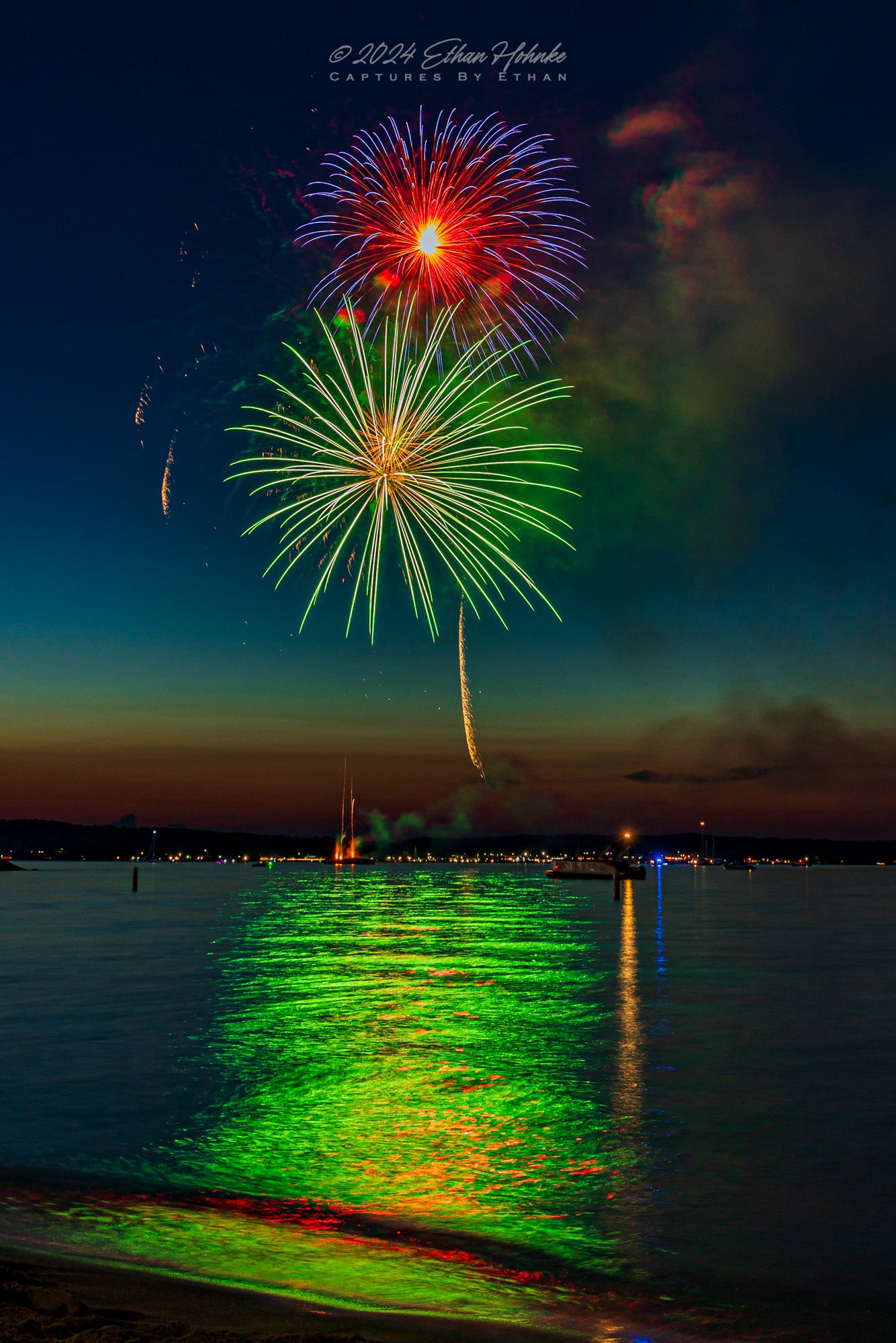Traverse City Cherry Festival 2024 Finale Fireworks IV (Portrait Orientation) - Print