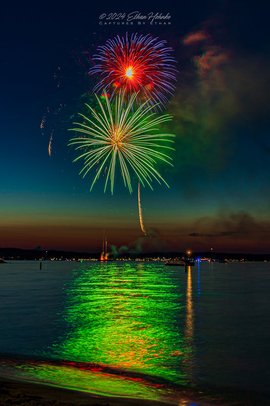 Traverse City Cherry Festival 2024 Finale Fireworks IV (Portrait Orientation) - Print