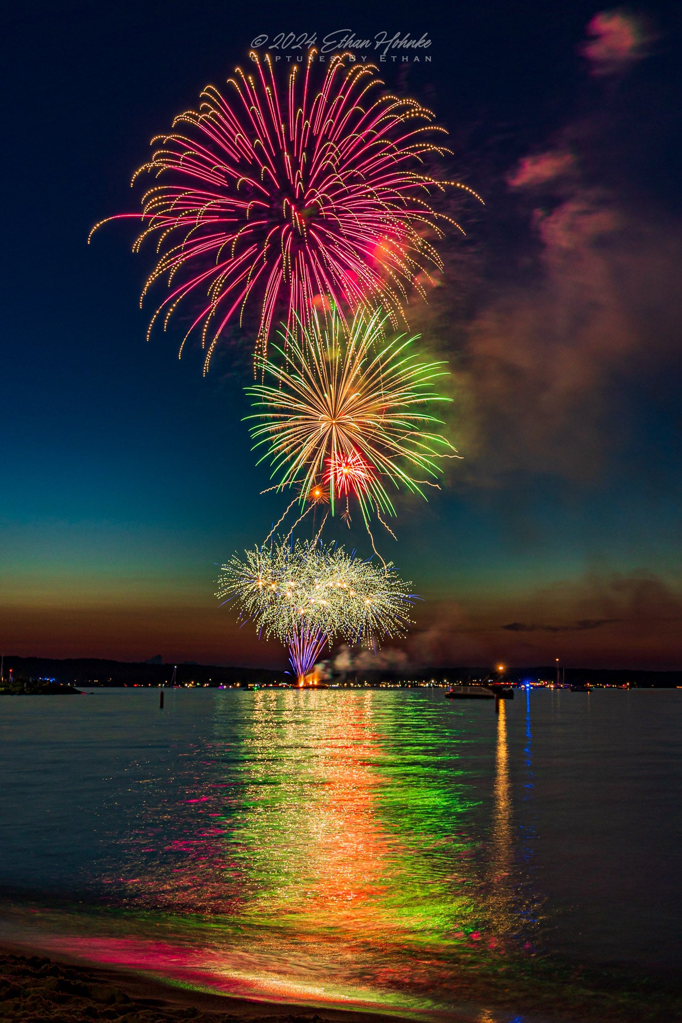 Traverse City Cherry Festival 2024 Finale Fireworks V (Portrait Orientation) - Print