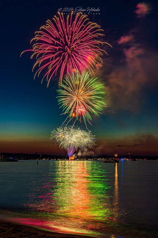 Traverse City Cherry Festival 2024 Finale Fireworks V (Portrait Orientation) - Print