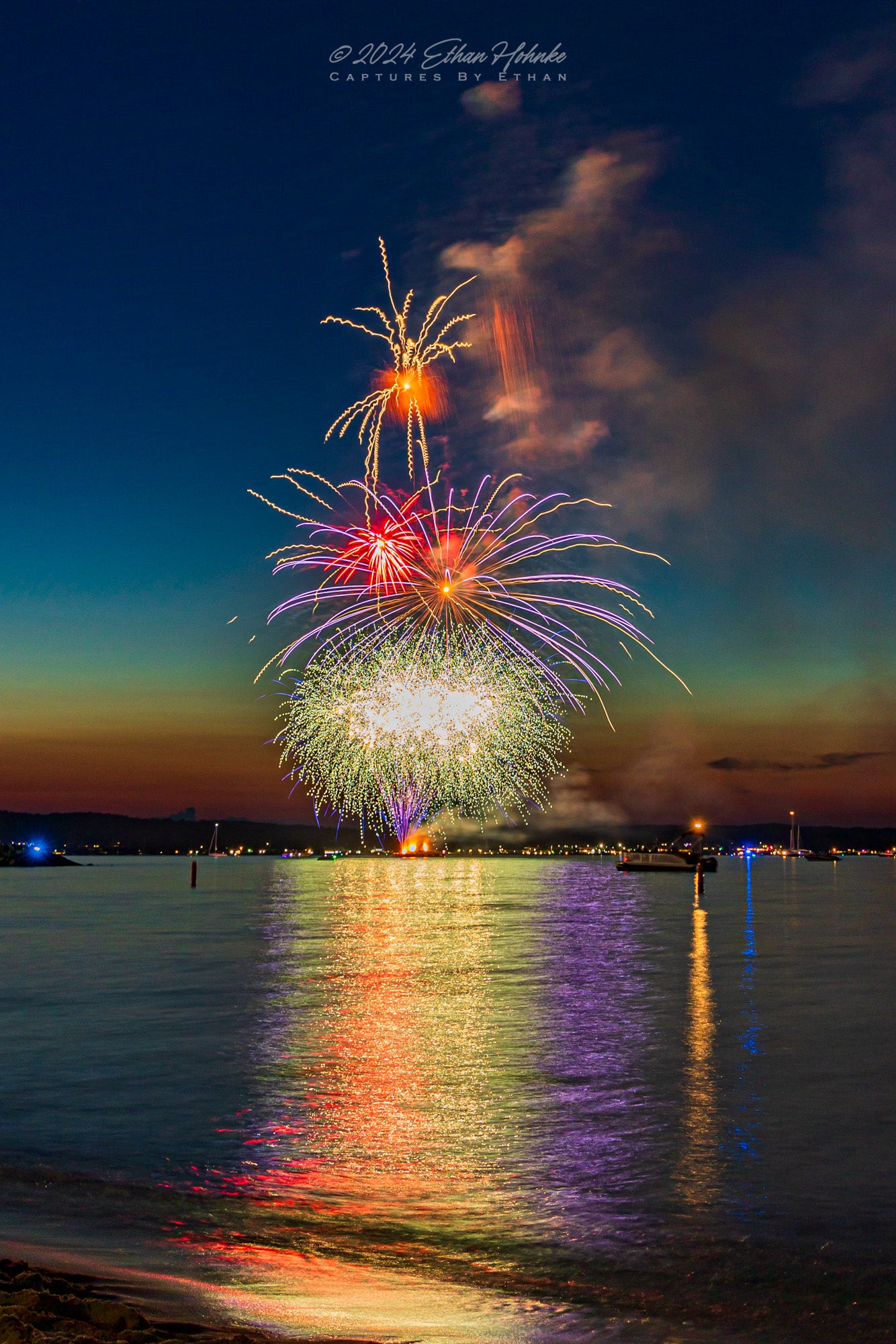 Traverse City Cherry Festival 2024 Finale Fireworks VI (Portrait Orientation) - Print
