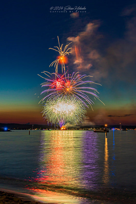 Traverse City Cherry Festival 2024 Finale Fireworks VI (Portrait Orientation) - Print