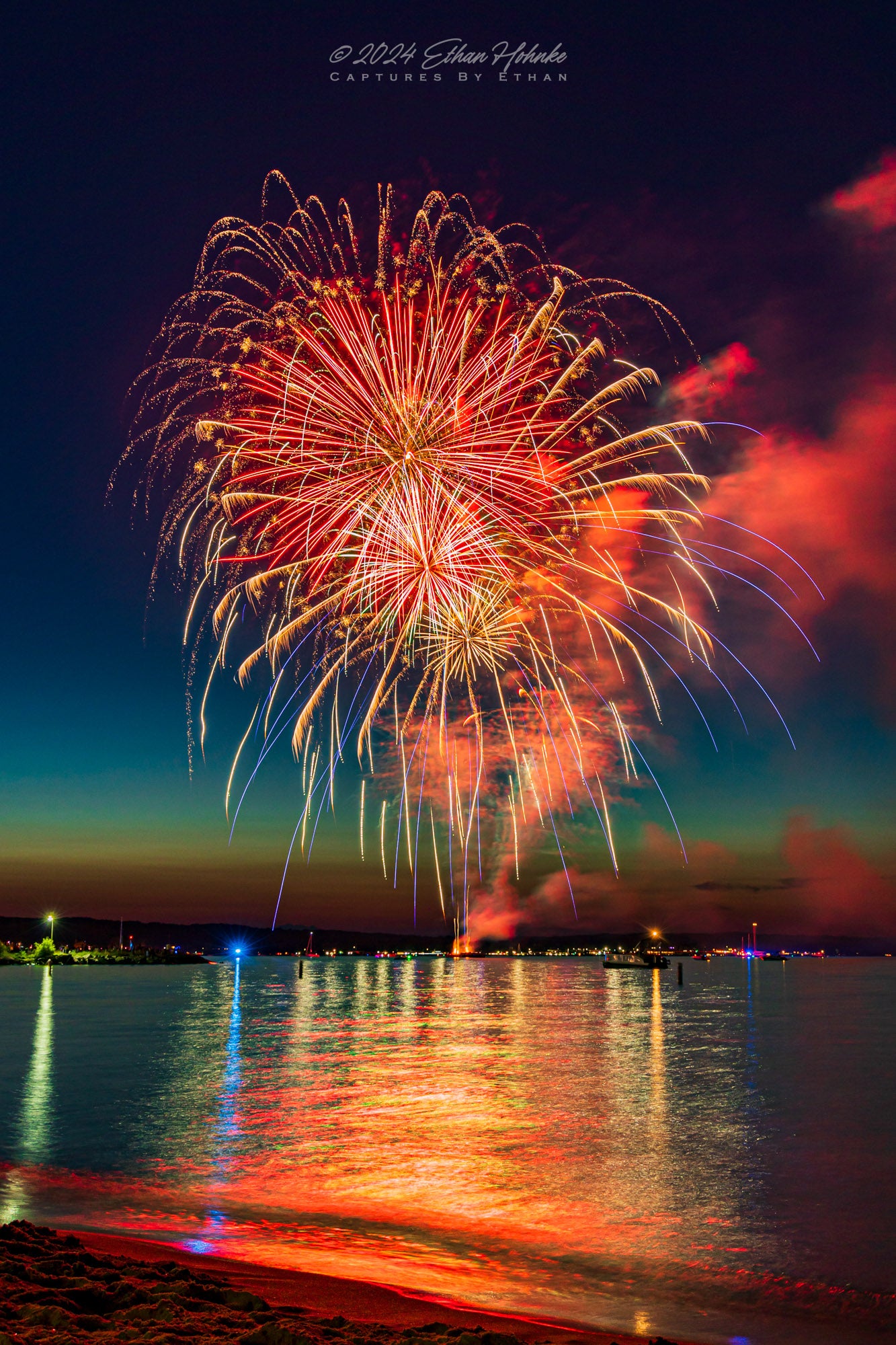 Traverse City Cherry Festival 2024 Finale Fireworks VIII (Portrait Orientation) - Print