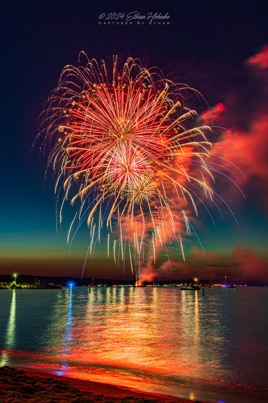 Traverse City Cherry Festival 2024 Finale Fireworks VIII (Portrait Orientation) - Print