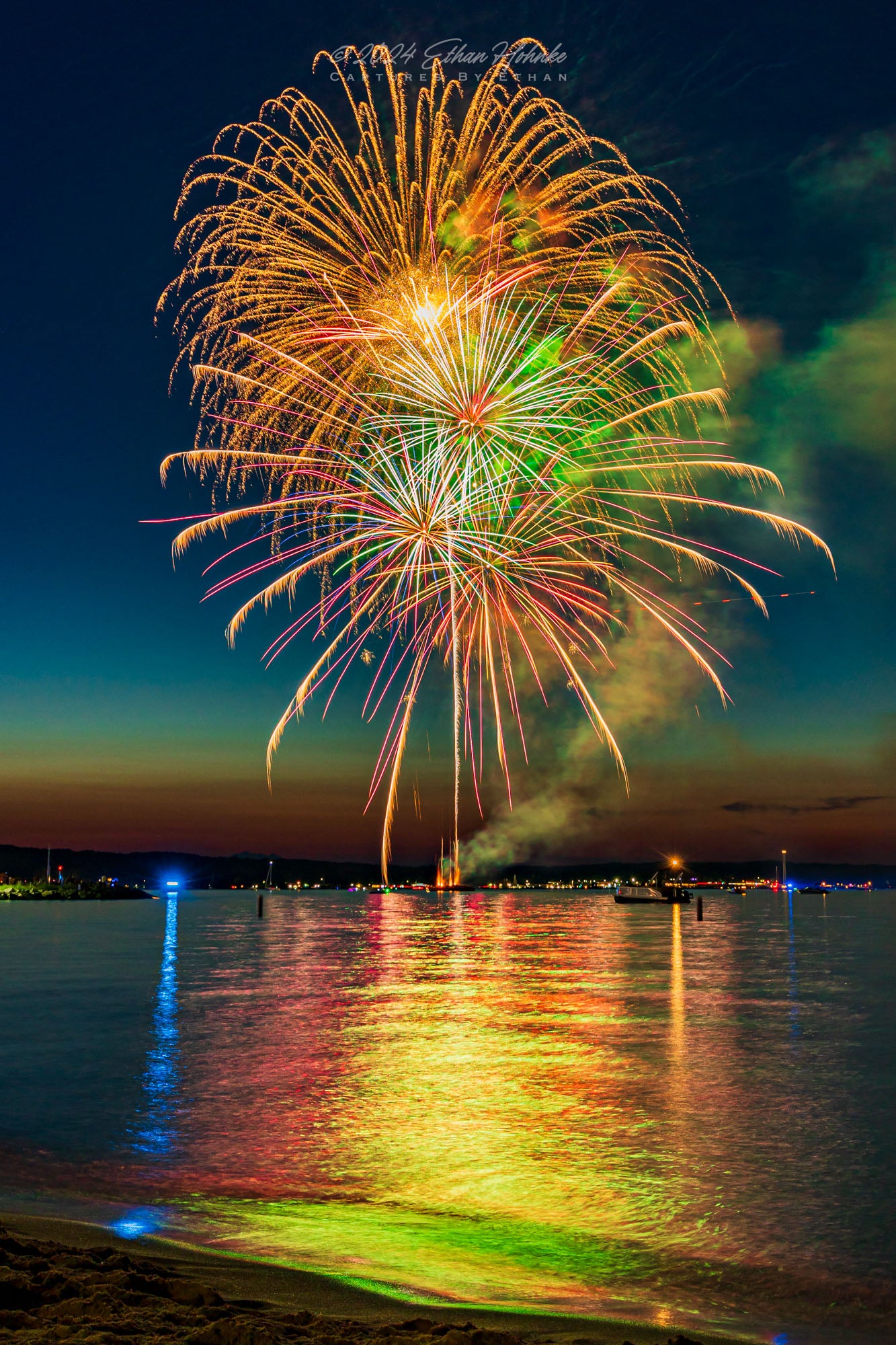 Traverse City Cherry Festival 2024 Finale Fireworks IX (Portrait Orientation) - Print