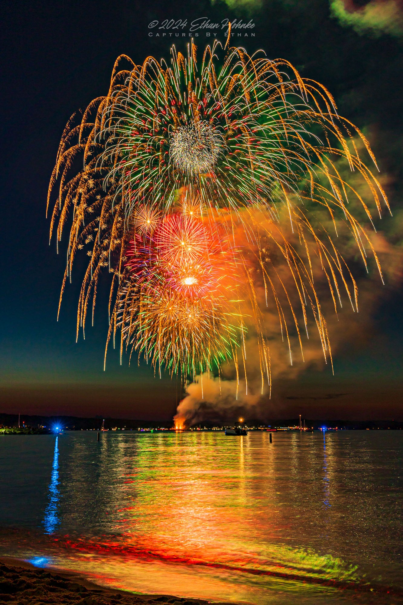 Traverse City Cherry Festival 2024 Finale Fireworks XII (Portrait Orientation) - Print