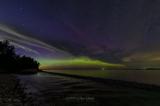 Northern Lights over Shalda Creek 2024, Sleeping Bear Dunes - Print