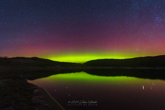 North Bar Lake Aurora Reflections II - Print