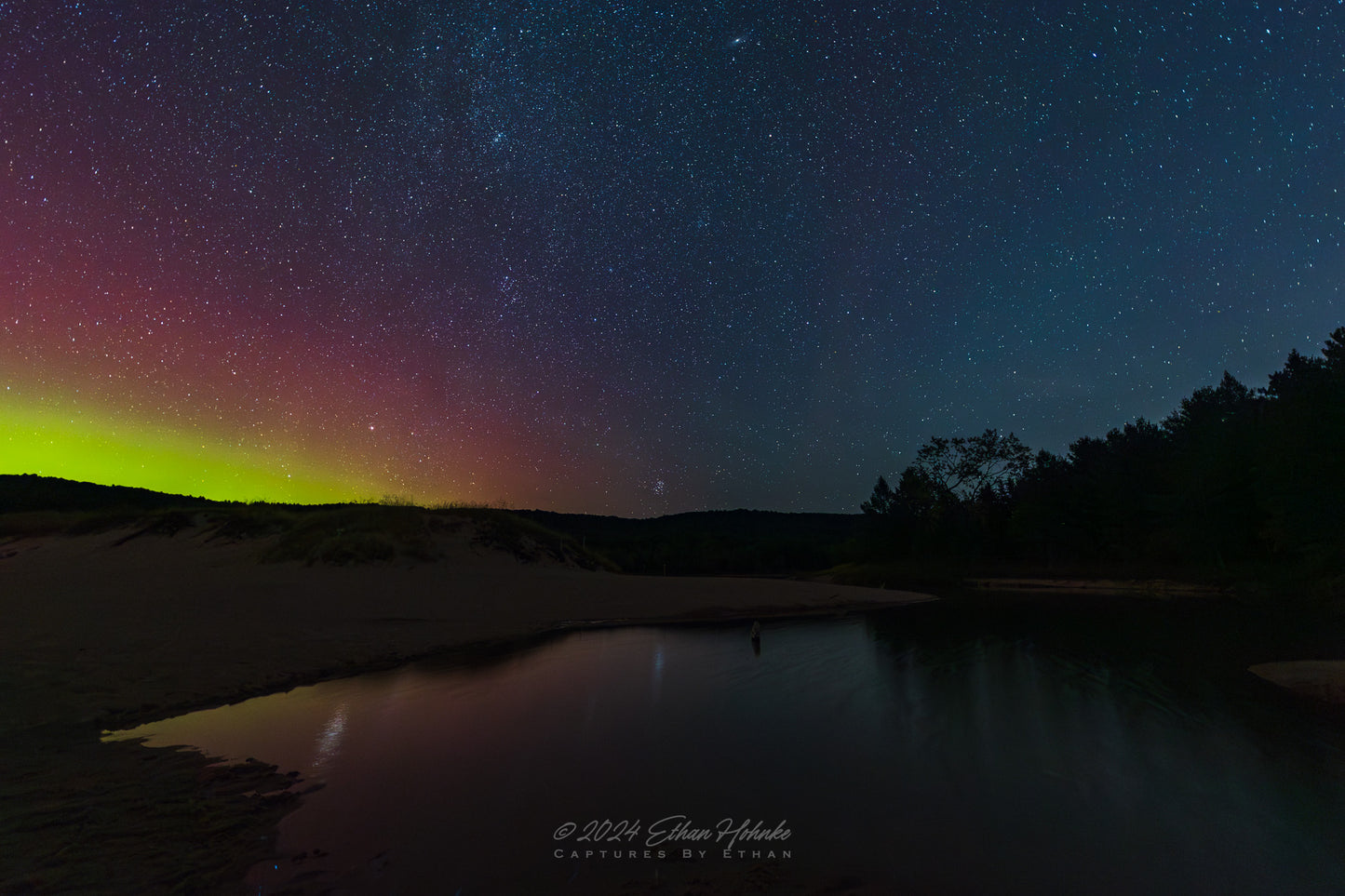 North Bar Lake Aurora Reflections III - Print