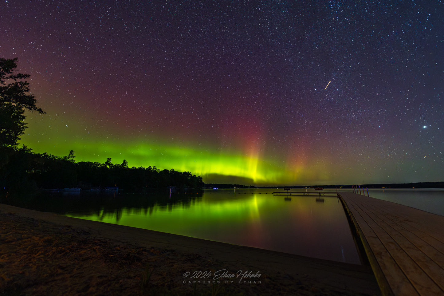 Aurora Reflections over Lake Leelanau - Print