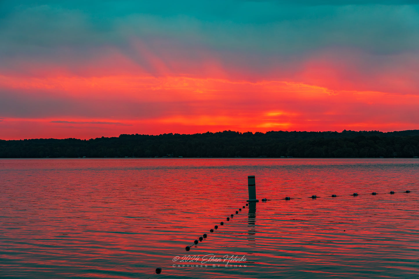 Phenomenal Fire Sunrise over Lake Leelanau from Leland III - Print
