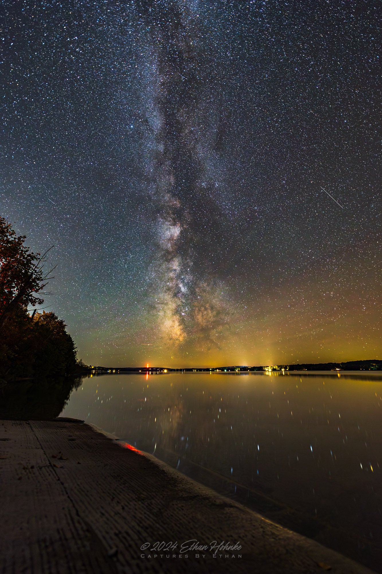 Milky Way over Lake Leelanau from Suelzer Park (Portrait Orientation) - Print