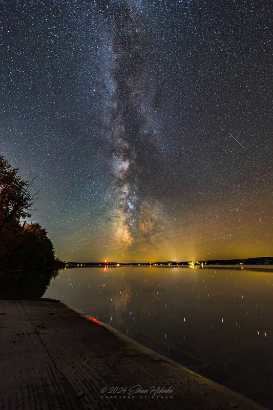Milky Way over Lake Leelanau from Suelzer Park (Portrait Orientation) - Print