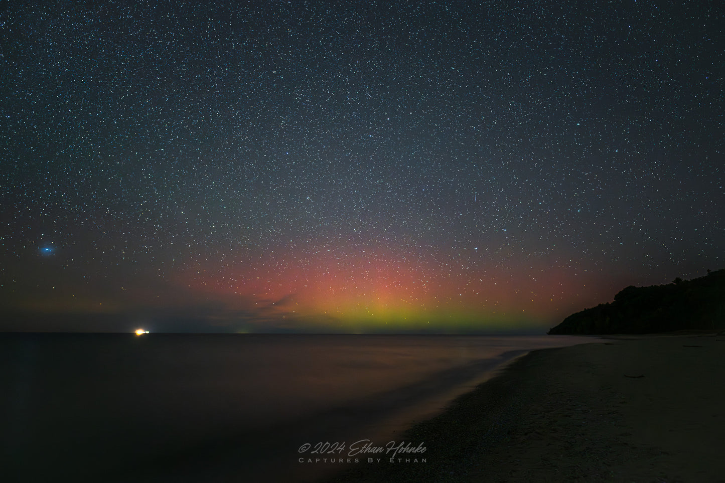 October Aurora over Lake Michigan from Leland III - Print
