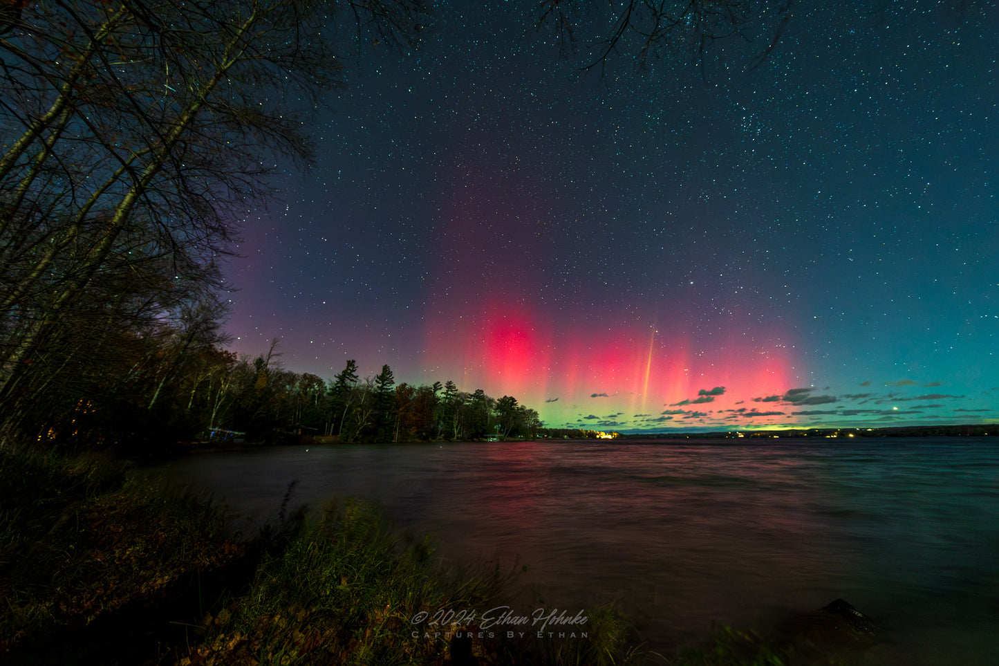 November Aurora over Lake Leelanau from Leland I - Print