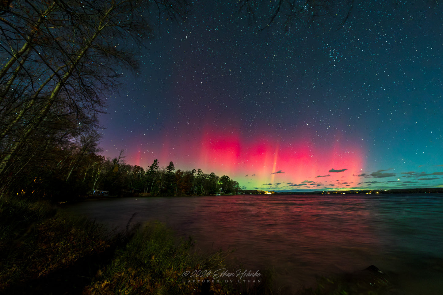 November Aurora over Lake Leelanau from Leland II - Print
