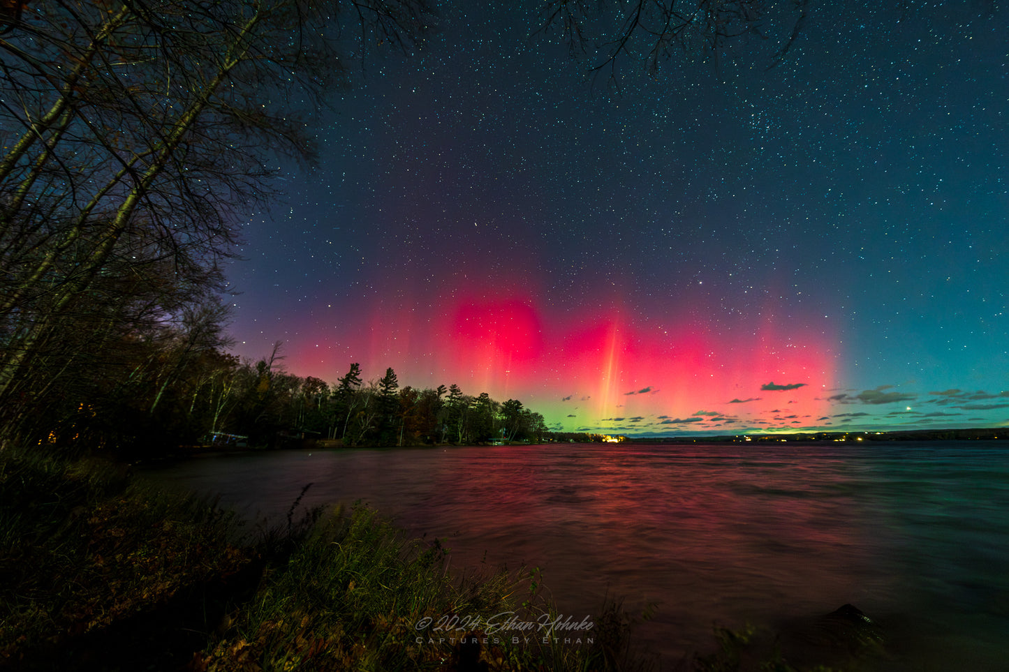 November Aurora over Lake Leelanau from Leland III - Print