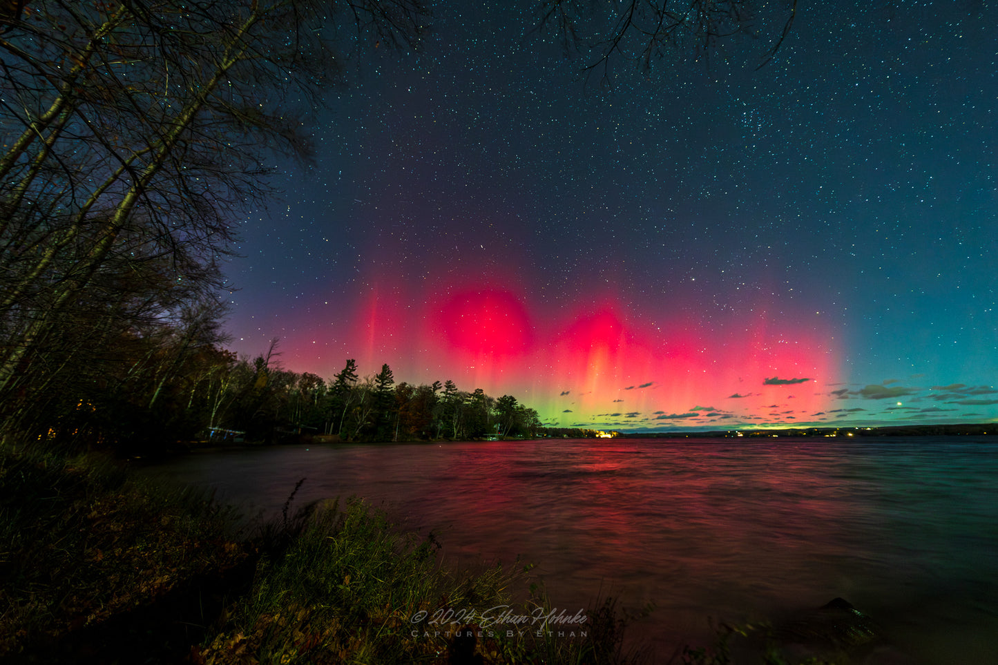 November Aurora over Lake Leelanau from Leland IV - Print