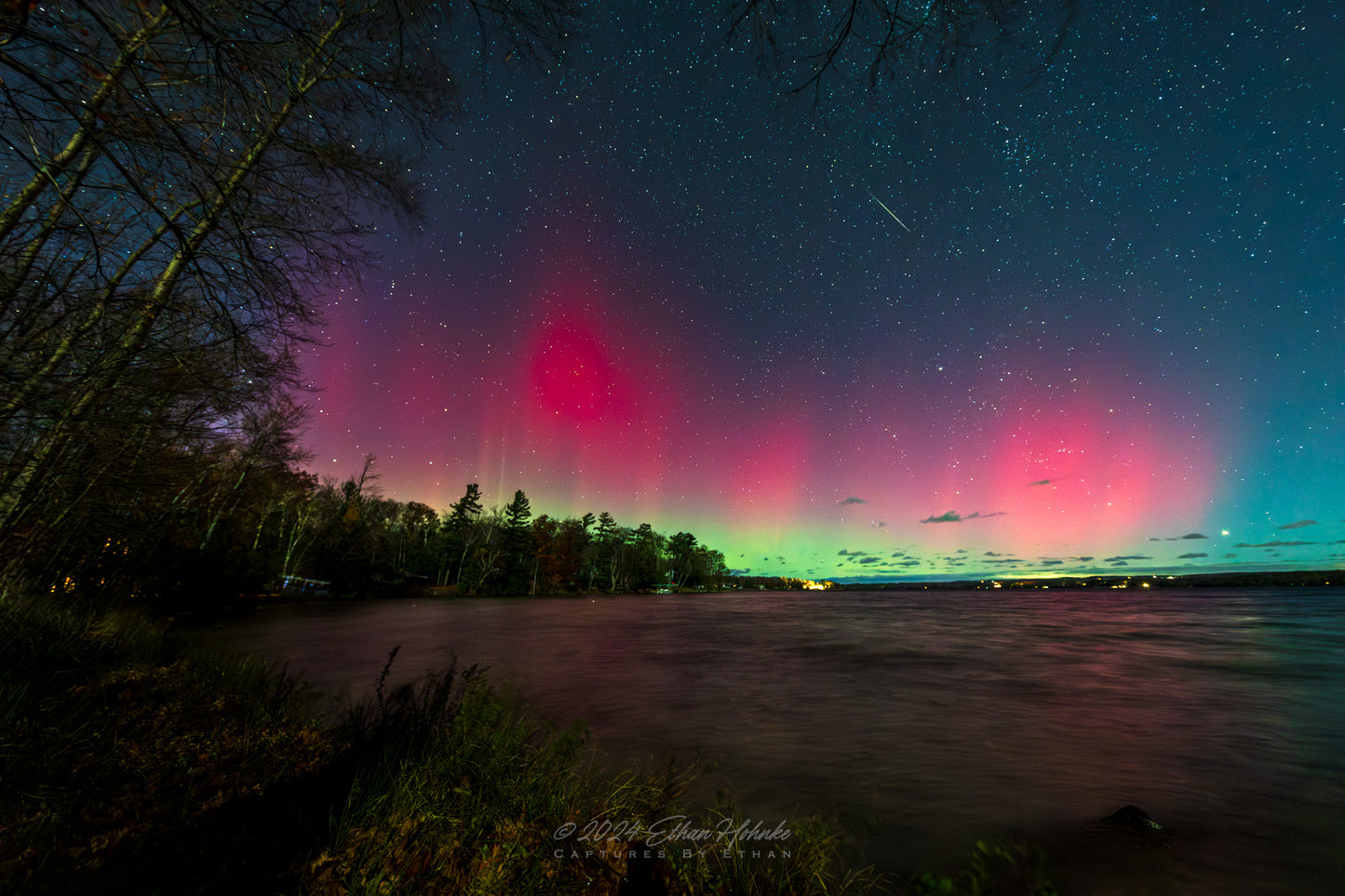 November Aurora over Lake Leelanau from Leland VI - Print