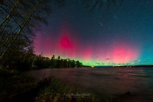 November Aurora over Lake Leelanau from Leland VI - Print