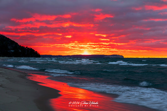 Sun Pillar Sunset from Leland