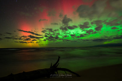 Lake Michigan Dreamscape of Rainbow of Aurora at Magoon Creek Natural Area - Print