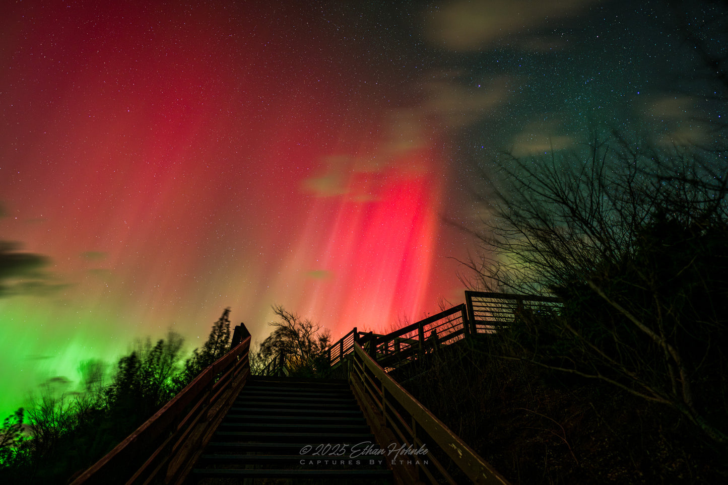 Aurora At Inspiration Point Overlook, Arcadia, Michigan - Print