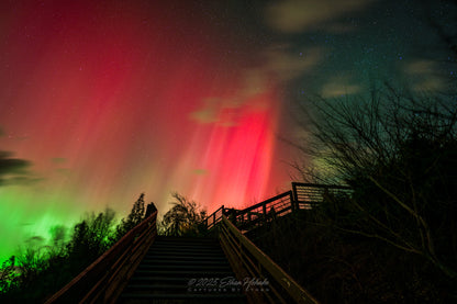 Aurora At Inspiration Point Overlook, Arcadia, Michigan - Print