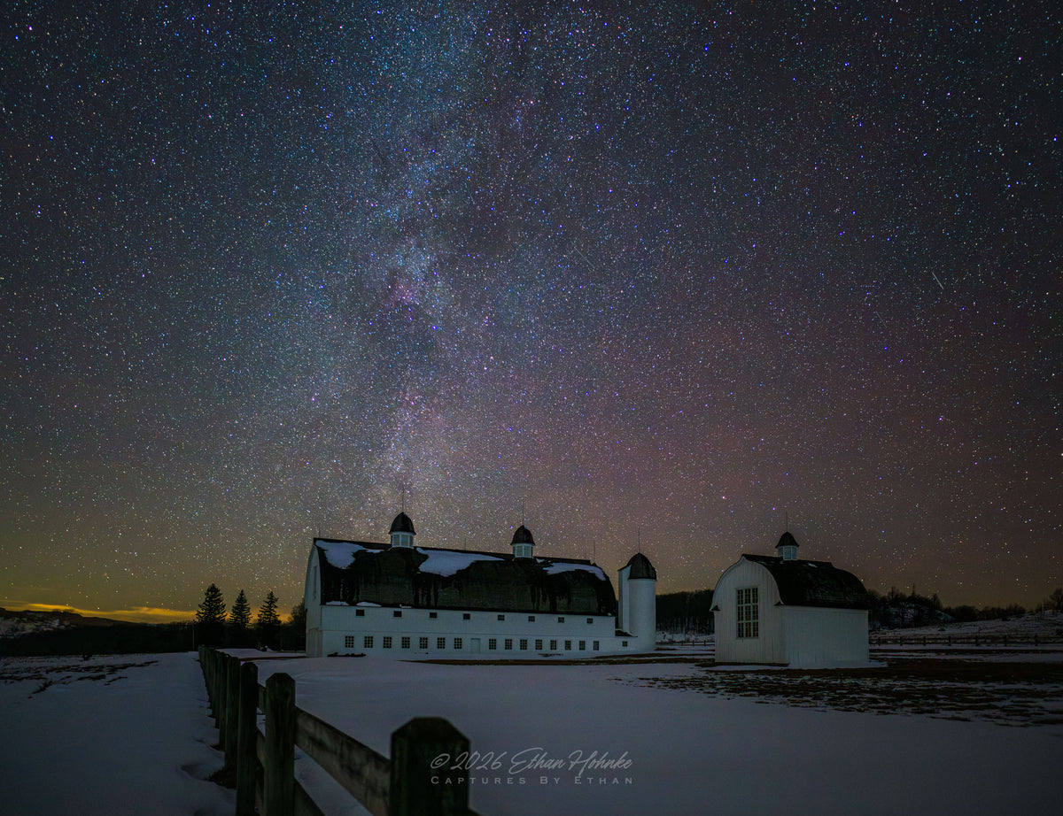 Winter Milky Way over the D.H. Day Farm Barn - Print