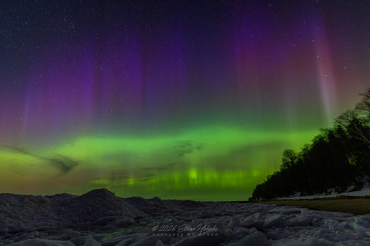 Aurora from Port Oneida Beach 2026, Sleeping Bear Dunes - Print
