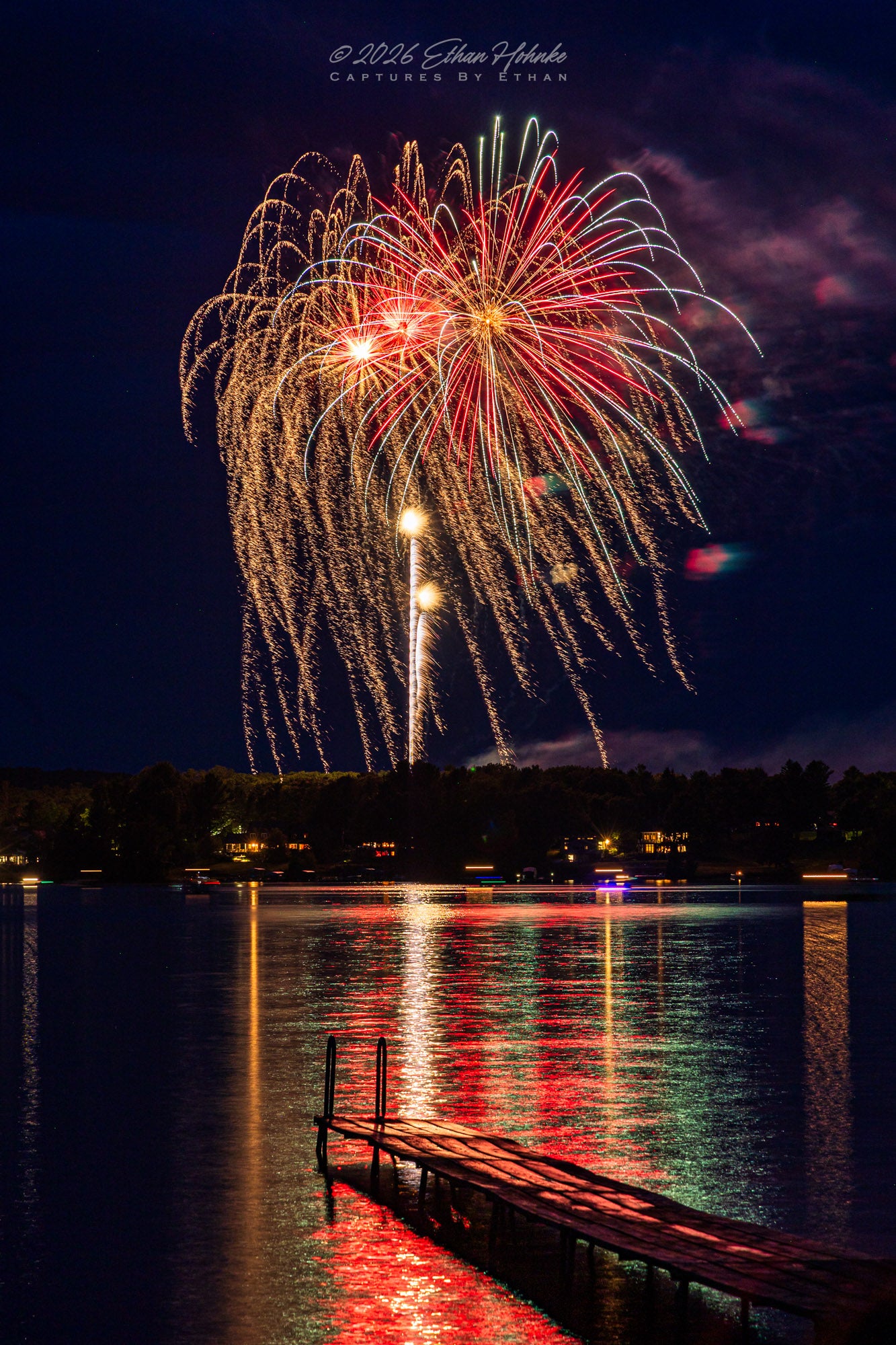 Leland 4th of July Fireworks for America's 250th III (Portrait Orientation) - Print
