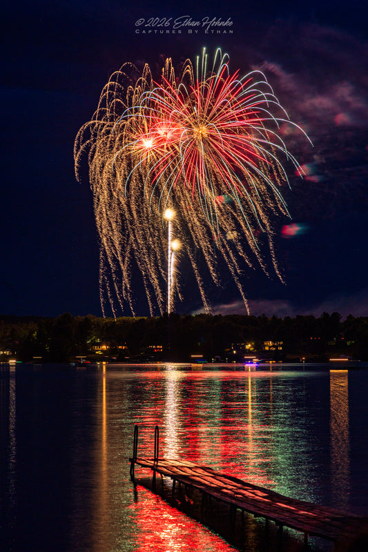 Leland 4th of July Fireworks for America's 250th III (Portrait Orientation) - Print