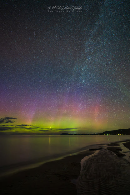 Good Harbor Creek Aurora and Milky Way (Portrait Orientation) - Print