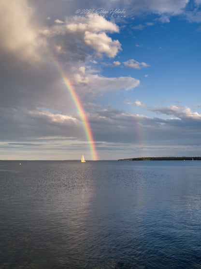 Rainbow over Grand Traverse Bay III - Print (Portrait Orientation)